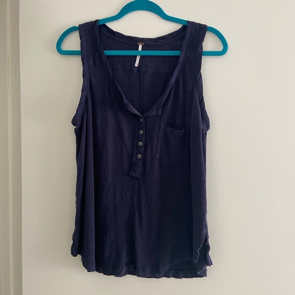 Free People tank top navy blue size XS